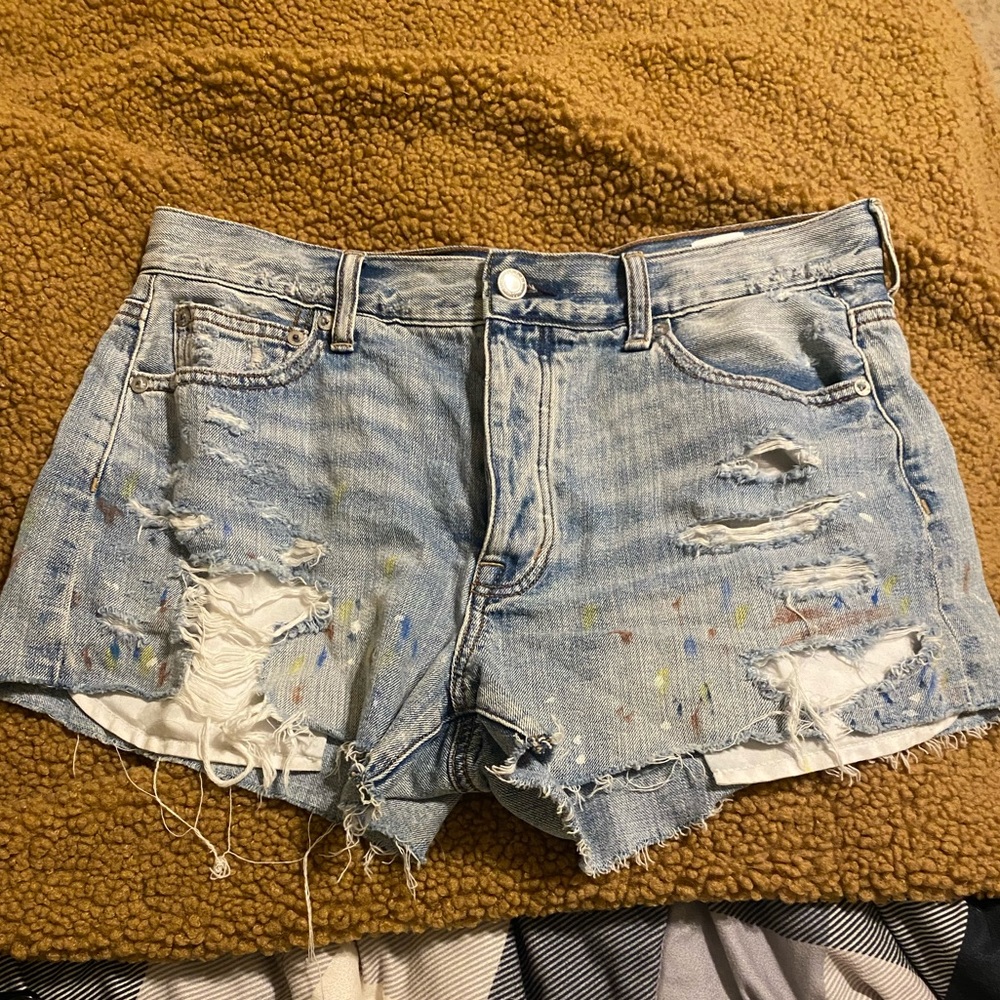 american eagle vintage hi-rise festival denim shorts